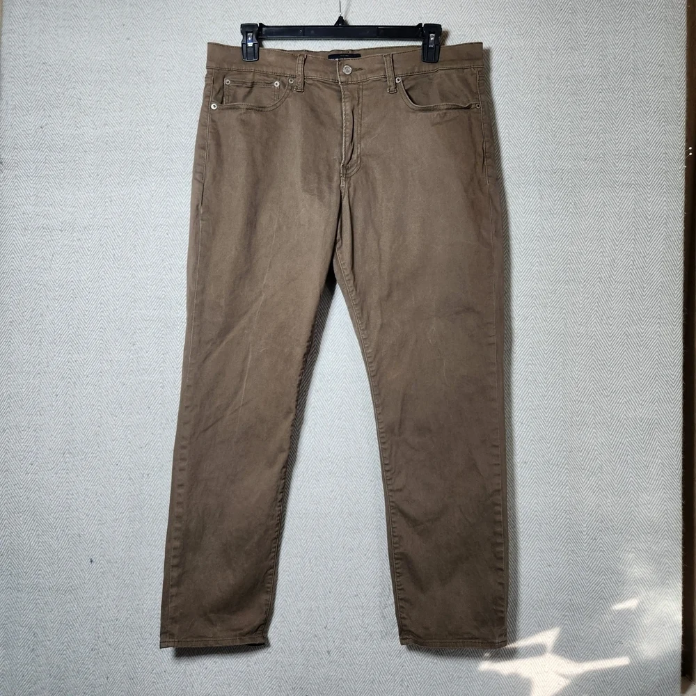 Lucky Brand Mens 38x32 Brown 121 Slim Straight Casual Pants